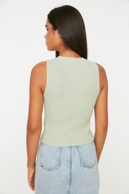Mint Bisiklet Yaka Crop Bluz TWOSS21BZ0098