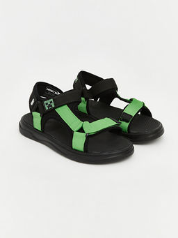 Minecraft Bask?l? Erkek ?ocuk Sandalet
