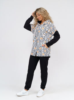 919 Костюм "Черный/буквы/оранжевый"