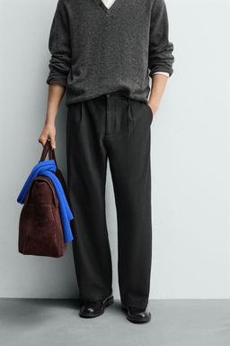 PINSTRIPED SUIT TROUSERS WITH PLEATS - Zara фото 2