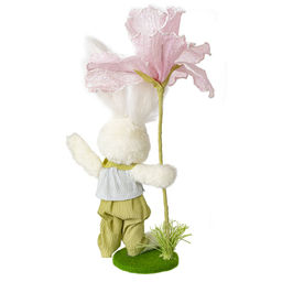 Фигурка декоративная "Заяц с цветком", L14,5 W13 H39 см