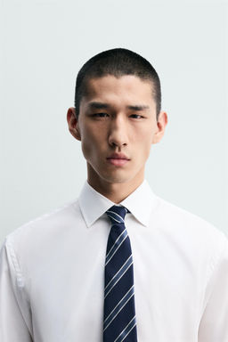 CORBATA 100% SEDA RAYAS / Marino