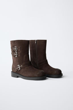 LEATHER BUCKLE BOOTS - Zara фото 3