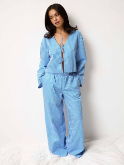 MY Рубашка домашняя укороч.на завязках (клетка) Р223  фото 6