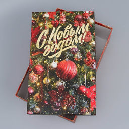 Коробка новогодняя подарочная «Ёлочные игрушки», 32.5×20×12.5 см