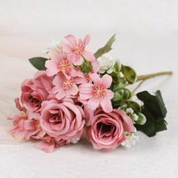 Цветок искусственный Букет роз 30 см / 149NA-42 /уп 200/600/ - ГалеонТрейд фото 6