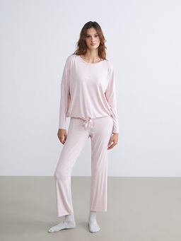 Beli Lastikli Puantiyeli Kad?n Pijama Alt