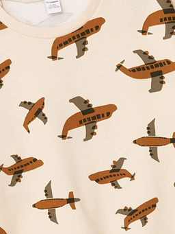 Bisiklet Yaka Bask?l? Erkek Bebek Sweatshirt - Waikiki фото 3