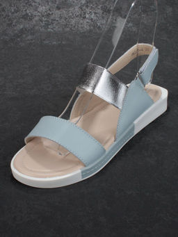 08-PED77-4 BLUE/GRAY Босоножки женские (натуральная кожа) - No name фото 5