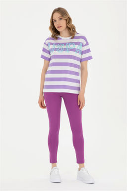 U. S. Polo Assn / Женская сиреневая футболка с круглым вырезом - U.s. polo assn фото 4