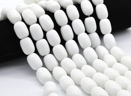 Бусины из агата белого имитация бочонок 15*20мм, 38,5см, 20 бусин Радуга камня
