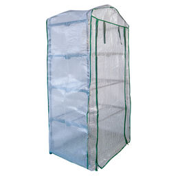UGH-R20 H160 GREEN/WHITE Парник-стеллаж для рассады, 4 полки, 70x50x160см. Металлическая труба в ПВХ, цвет зеленый. Тент из армированного полиэтилена 135г/м2, цвет сетки белый. TM ФитоЛето - Volpe фото 4