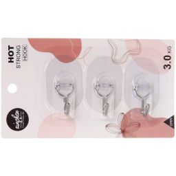 Цена за 6 шт. Крючки в наборе 3шт на липкой основе "БАСТОФ", форма овал, нагрузка 3кг/5,5*3,5см