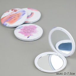 Зеркало карманное 7,5 см / CW419-6 /уп 12/480/