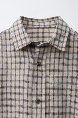 CHECKED FLANNEL SHIRT WITH POCKET - Zara фото 3