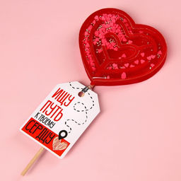 Леденец лабиринт Путь к твоему сердцу, вкус: клубника, 80 г. - Simaland фото 2