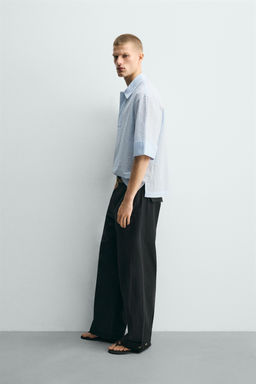 CAMISA POLO BOXY FIT TEXTURA / Celeste - Zara фото 4