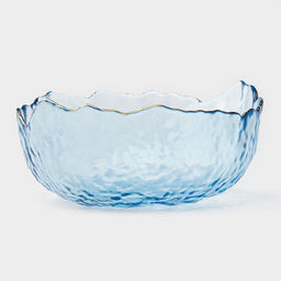 Салатник «Вулкан», 680 мл, 16×16×7.5 см, стекло, голубой