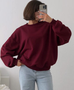 K12590 Свитшот OVER SIZE (плотный хлопок) БУРГУНДИ