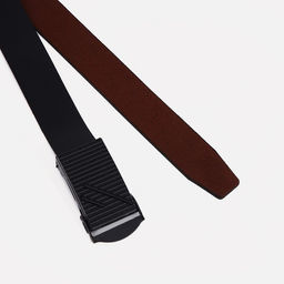 Ремень мужской, ширина 3,5 см, затяжка, пряжка тёмный металл, цвет чёрный - Simaland фото 2