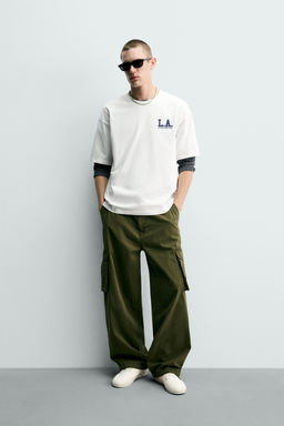 CAMISETA RELAXED FIT ESTAMPADOS LAVADOS / Blanco