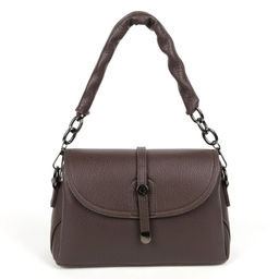 Женская сумка через плечо из эко кожи с тремя отделениями под клапаном 9802 Браун - Cidirro фото 2