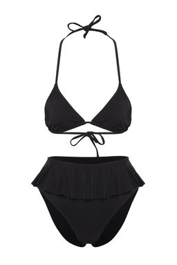 Trendyolmilla Siyah Ucgen F?rf?rl? Yuksek Bel Regular Pretty Bikini Tak?m? TBESS25BT00044  фото 6