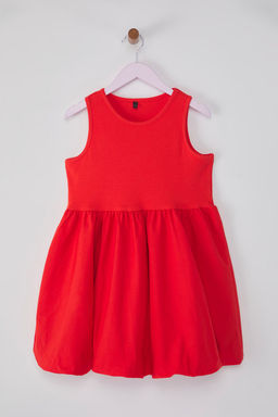 Gul Kurusu K?z Cocuk Pamuklu Basic Kolsuz Balon Etekli Mini Bayraml?k Orme Elbise TKDSS25EL00067 - Trendyolmilla фото 3