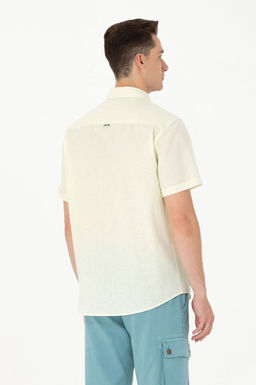 U. S. Polo Assn / Мужская светло-желтая рубашка с коротким рукавом - U.s. polo assn фото 19