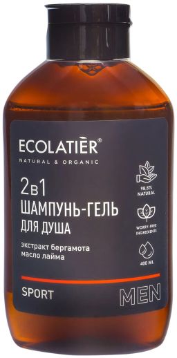 Ecolatier MAN ДЛЯ МУЖЧИН Шампунь/гель д/душа 2в1 Sport 400мл