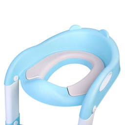 Детская накладка на унитаз со ступенькой (голубой)