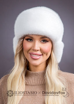 ВИДЕООБЗОР шапка Ушанка экомех белая - Davidovfox фото 2