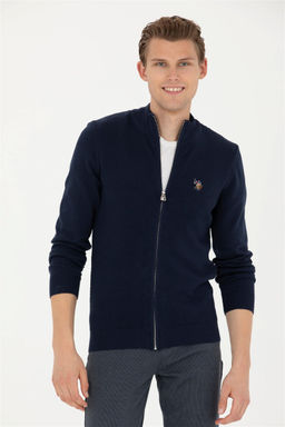 Мужской темно-синий базовый трикотажный кардиган - U.s. polo assn фото 3