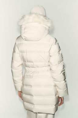 WATER-REPELLENT WINDPROOF HOODED DOWN PUFFER JACKET