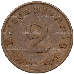 Монета 2 рейхспфеннига 1939 года A Германия