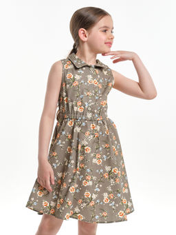 Платье UD 7686 хаки цветы - Mini maxi фото 4