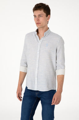 Erkek A__k Mavi Uzun Kollu G_mlek Sepette S_rpriz _ndirim