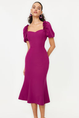 TRENDYOLMILLA Bridal Ekru Dokuma Abiye Gece Elbise TPRSS21EL0053  фото 21