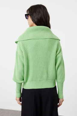 Mint Genis Kal?p Devrik Yaka Fermuarl? Triko H?rka TWOAW24HI00072