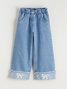 Beli Lastikli Wideleg K?z ?ocuk Jean Pantolon