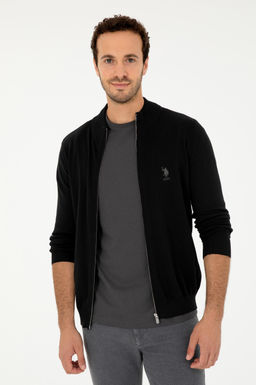 Мужской черный базовый трикотажный кардиган - U.s. polo assn фото 3