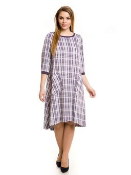 Платье 728 сиреневая клетка - Novita фото 5