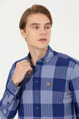 U. S. Polo Assn / Мужская синяя рубашка в клетку - U.s. polo assn фото 8