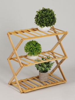 Подставка для цветов Greengo, 3 полки, 50×25×46 см, напольная, бамбук