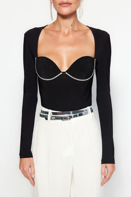 TRENDYOLMILLA Siyah Par?lt?l? Tasl? Body TPRAW24BD00024  фото 4