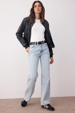 TRENDYOLMILLA Mavi Yuksek Bel Wide Leg Jeans TWOSS22JE0242  фото 13