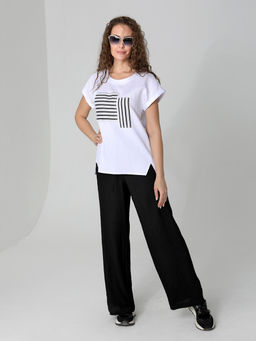 25232 Блуза белый/черный - Dizzyway фото 3