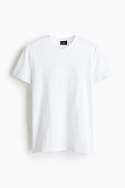 Camiseta con escote de pico Slim Fit - H&m фото 3