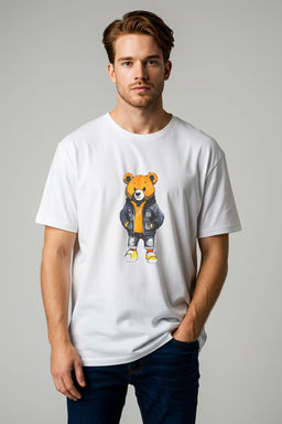 TRENDYOL MAN Ekru Unisex Oversize/Genis Kesim Ay?c?k Bask?l? %100 Pamuklu T-Shirt TMNSS25TS00158 - Trendyolmilla фото 16