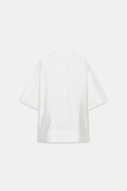 BLUSA FLUIDA MANGA CORTA ZW COLLECTION / Blanco